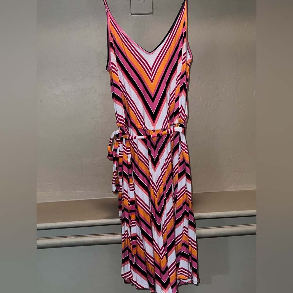 Vibrant Striped Sleeveless Dress